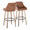 Hannah bar stool in Whitewashed Wood, Camel PU, Black Metal, coordinated set view, featuring swivel and wood frame