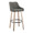 Hannah bar stool in Whitewashed Wood, Dark Grey PU, Black Metal, product view, featuring swivel and wood frame