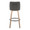 Hannah bar stool in Whitewashed Wood, Dark Grey PU, Black Metal, back view, featuring swivel and wood frame