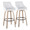 Hannah bar stool in Whitewashed Wood, White PU, Gold Metal, Black Metal, coordinated set view, featuring swivel and wood frame