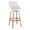 Hannah bar stool in Whitewashed Wood, White PU, Gold Metal, Black Metal, product view, featuring swivel and wood frame