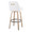 Hannah bar stool in Whitewashed Wood, White PU, Gold Metal, Black Metal, back and side view, featuring swivel and wood frame