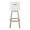 Hannah bar stool in Whitewashed Wood, White PU, Gold Metal, Black Metal, back view, featuring swivel and wood frame