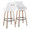 Hannah bar stool in Whitewashed Wood, White PU, Gold Metal, Black Metal, coordinated set view, featuring swivel and wood frame