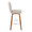 Henry 30" Contemporary Fixed-Height Xl Barstool with Swivel in Walnut Wood and Beige Fabric with Round Chrome Metal Footrest- Set of 2 — side view