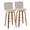 Henry 30" Contemporary Fixed-Height Barstool with Swivel in Walnut Wood and Beige Fabric with Round Chrome Footrest- Set of 2 — pair view