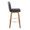 Henry 30" Contemporary Fixed-Height Xl Barstool with Swivel in Walnut Wood and Black Faux Leather with Round Chrome Metal Footrest- Set of 2 — side view