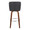 Henry 30" Contemporary Fixed-Height Barstool with Swivel in Walnut Wood and Black Faux Leather with Round Chrome Footrest- Set of 2 — back view