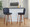 Henry 30" Contemporary Fixed-Height Barstool with Swivel in Walnut Wood and Black Faux Leather with Round Chrome Footrest- Set of 2 — lifestyle photo 3