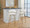 Jie bar stool in Gold Metal, Gold Metal, White PU, featuring metal footrest