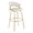 Jie bar stool in Gold Metal, Gold Metal, White PU, product view, featuring metal footrest