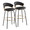 Jie bar stool in Black Metal, Gold Metal, Black PU, coordinated set view, featuring metal footrest