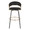 Jie bar stool in Black Metal, Gold Metal, Black PU, front view, featuring metal footrest