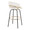 Jie bar stool in Black Metal, Gold Metal, White PU, back and side view, featuring metal footrest