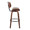Lombardi bar stool in Walnut Wood, Black Metal, Cream PU, side view, featuring swivel and upholstered seat