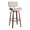 Lombardi bar stool in Walnut Wood, Black Metal, Cream PU, product view, featuring swivel and upholstered seat