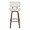 Lombardi bar stool in Walnut Wood, Black Metal, Cream PU, front view, featuring swivel and upholstered seat