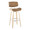 Lombardi 30" Contemporary Fixed-Height Barstool with Swivel in Natural Wood and Camel Faux Leather with Round Chrome Metal Footrest- Set of 2 — product view (photo 2)