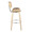 Lombardi 30" Contemporary Fixed-Height Barstool with Swivel in Natural Wood and Camel Faux Leather with Round Chrome Metal Footrest- Set of 2 — side view (photo 1)