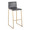 Mara Contemporary Barstool in Gold Steel and Grey Faux Leather- Set of 2 — product view