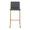 Mara Contemporary Barstool in Gold Steel and Grey Faux Leather- Set of 2 — front view