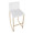 Mara Contemporary Barstool in Gold Steel and White Faux Leather- Set of 2 — lifestyle photo 1