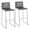 Mara Contemporary Barstool in Stainless Steel and Grey Faux Leather- Set of 2 — pair view