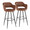 Margarite bar stool in Black Metal, Brown PU, coordinated set view