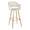 Margarite 30" Contemporary Fixed-Height Barstool in Gold Metal and Cream Faux Leather with Square Gold Metal Footrest- Set of 2 — product view