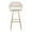 Margarite 30" Contemporary Fixed-Height Barstool in Gold Metal and Cream Faux Leather with Square Gold Metal Footrest- Set of 2 — front view