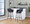 Margarite bar stool in Black Metal, Black PU, featuring metal footrest