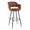 Margarite bar stool in Black Metal, Brown PU, product view, featuring metal footrest