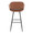 Margarite bar stool in Black Metal, Brown PU, back view, featuring metal footrest