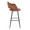 Margarite 30" Contemporary Fixed-Height Barstool in Black Metal and Brown Faux Leather with Square Black Metal Footrest- Set of 2 — side view