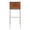 Mason Mara 30" Contemporary Fixed-Height Barstool in Stainless Steel, Walnut Wood and Black Faux Leather- Set of 2 — back view