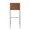 Mason Mara 30" Contemporary Fixed-Height Barstool in Stainless Steel, Walnut Wood and White Faux Leather- Set of 2 — back view