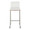 Mason Mara 30" Contemporary Fixed-Height Barstool in Stainless Steel, Walnut Wood and White Faux Leather- Set of 2 — front view