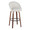 Matisse High Back 30" Contemporary Fixed-Height Barstool in Walnut Wood and Cream Fabric with Round Black Metal Footrest- Set of 2 — product view