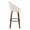 Matisse High Back 30" Contemporary Fixed-Height Barstool in Walnut Wood and Cream Fabric with Round Black Metal Footrest- Set of 2 — side view