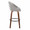 Matisse High Back 30" Contemporary Fixed-Height Barstool with Swivel in Walnut Wood and Grey Fabric with Round Black Metal Footrest- Set of 2 — side view