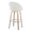 Matisse High Back 30" Contemporary Fixed-Height Barstool with Swivel in Whitewashed Wood and Cream Fabric with Round Chrome Metal Footrest- Set of 2 — rear three-quarter view