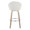Matisse High Back 30" Contemporary Fixed-Height Barstool with Swivel in Whitewashed Wood and Cream Fabric with Round Chrome Metal Footrest- Set of 2 — back view