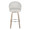 Matisse High Back 30" Contemporary Fixed-Height Barstool with Swivel in Whitewashed Wood and Cream Fabric with Round Chrome Metal Footrest- Set of 2 — front view