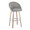 Matisse High Back 30" Contemporary Fixed-Height Barstool with Swivel in Whitewashed Wood and Grey Fabric with Round Chrome Metal Footrest- Set of 2 — product view