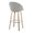 Matisse High Back 30" Contemporary Fixed-Height Barstool with Swivel in Whitewashed Wood and Grey Fabric with Round Chrome Metal Footrest- Set of 2 — rear three-quarter view