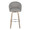Matisse High Back 30" Contemporary Fixed-Height Barstool with Swivel in Whitewashed Wood and Grey Fabric with Round Chrome Metal Footrest- Set of 2 — front view