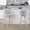 Matisse High Back 30" Contemporary Fixed-Height Barstool with Swivel in Whitewashed Wood and Grey Fabric with Round Chrome Metal Footrest- Set of 2 — lifestyle photo 1