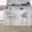 Matisse High Back 30" Contemporary Fixed-Height Barstool with Swivel in Whitewashed Wood and Grey Fabric with Round Chrome Metal Footrest- Set of 2 — lifestyle photo 2