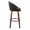 Matisse High Back 30" Contemporary Fixed-Height Barstool with Swivel in Walnut Wood and Black Faux Leather with Round Black Metal Footrest- Set of 2 — side view