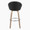 Matisse bar stool in Light Grey Wood, Black PU, Chrome Metal, back view, featuring swivel and wood frame